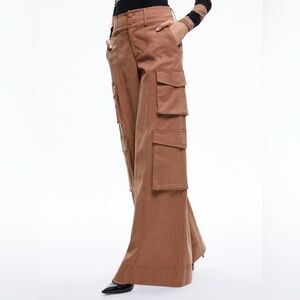 Alice + Olivia High Rise Wide Leg Cargo Pants